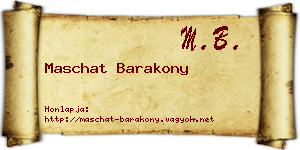 Maschat Barakony névjegykártya